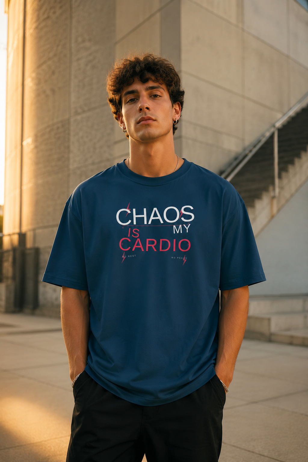 CHAOS IS MY CARDIO Unisex Oversized T-shirt