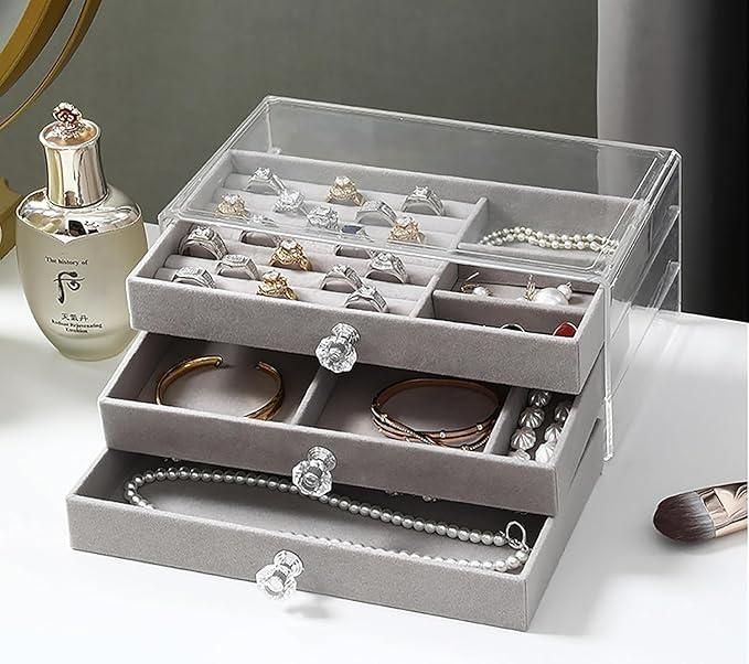 LuxeVault 3-Layer Jewellery Organizer
