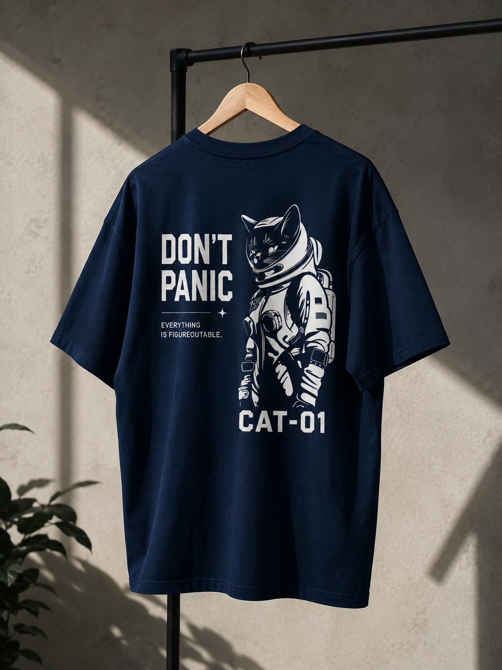 ZIVVI Cat 01 Back Print Premium Oversized T-shirt