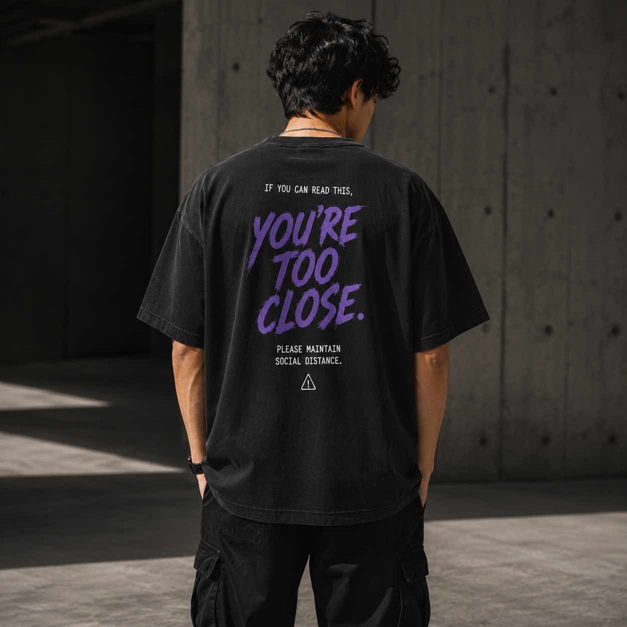 Too close statement Premium back print Oversized T-shirt