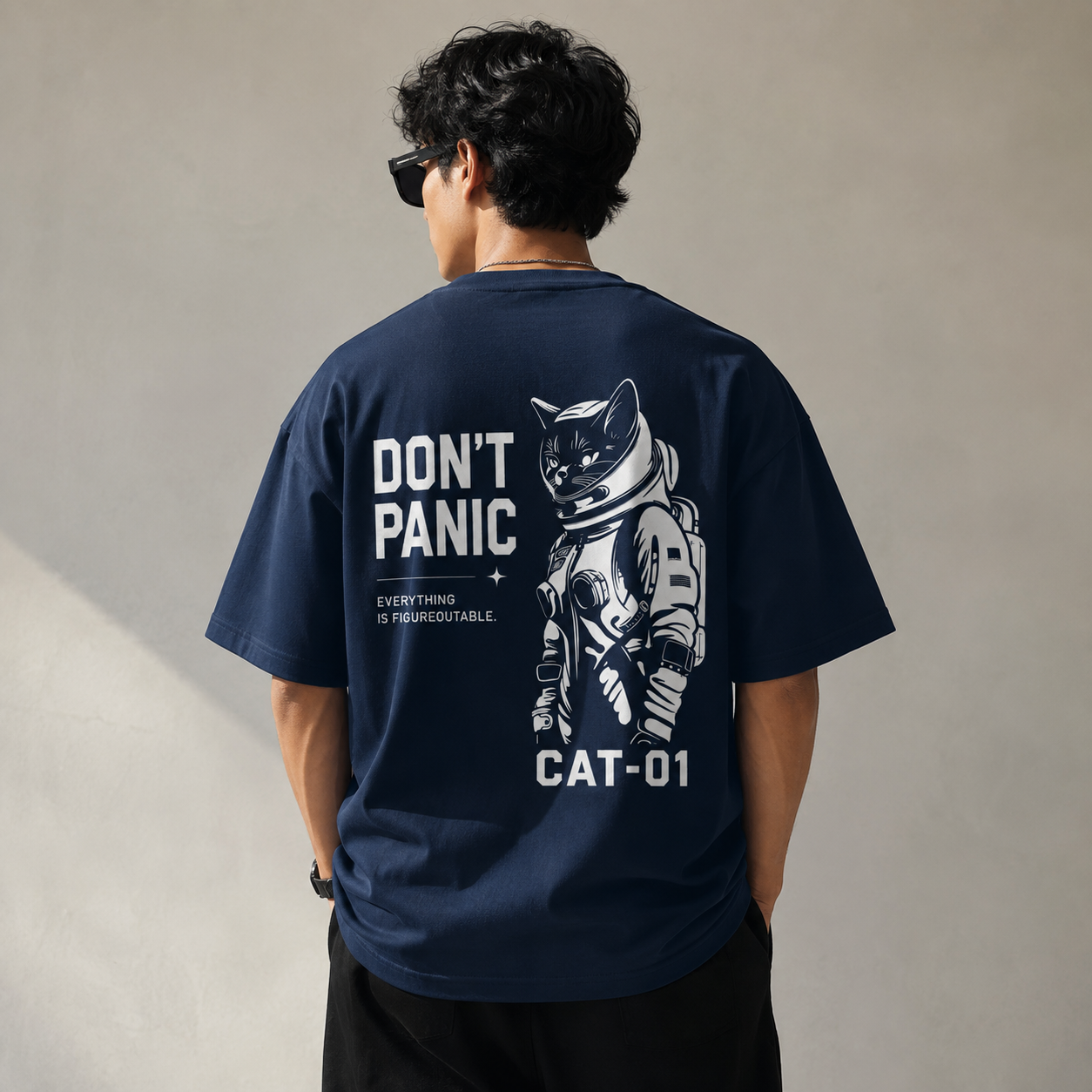 ZIVVI Cat 01 Back Print Premium Oversized T-shirt