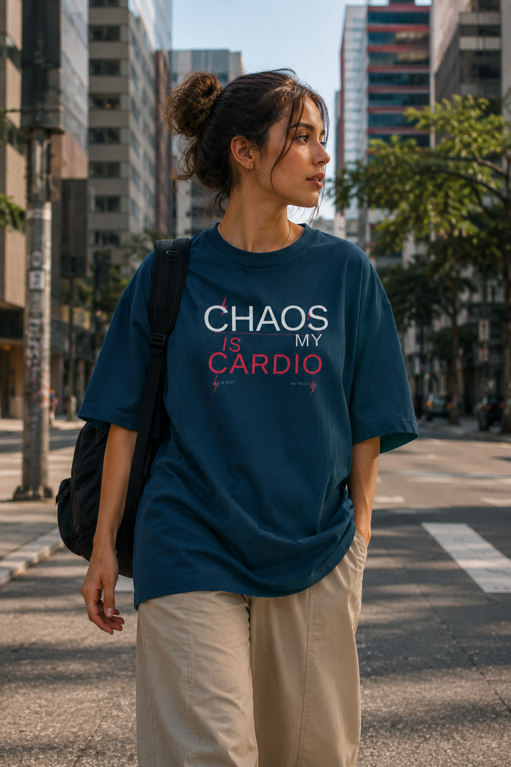 CHAOS IS MY CARDIO Unisex Oversized T-shirt